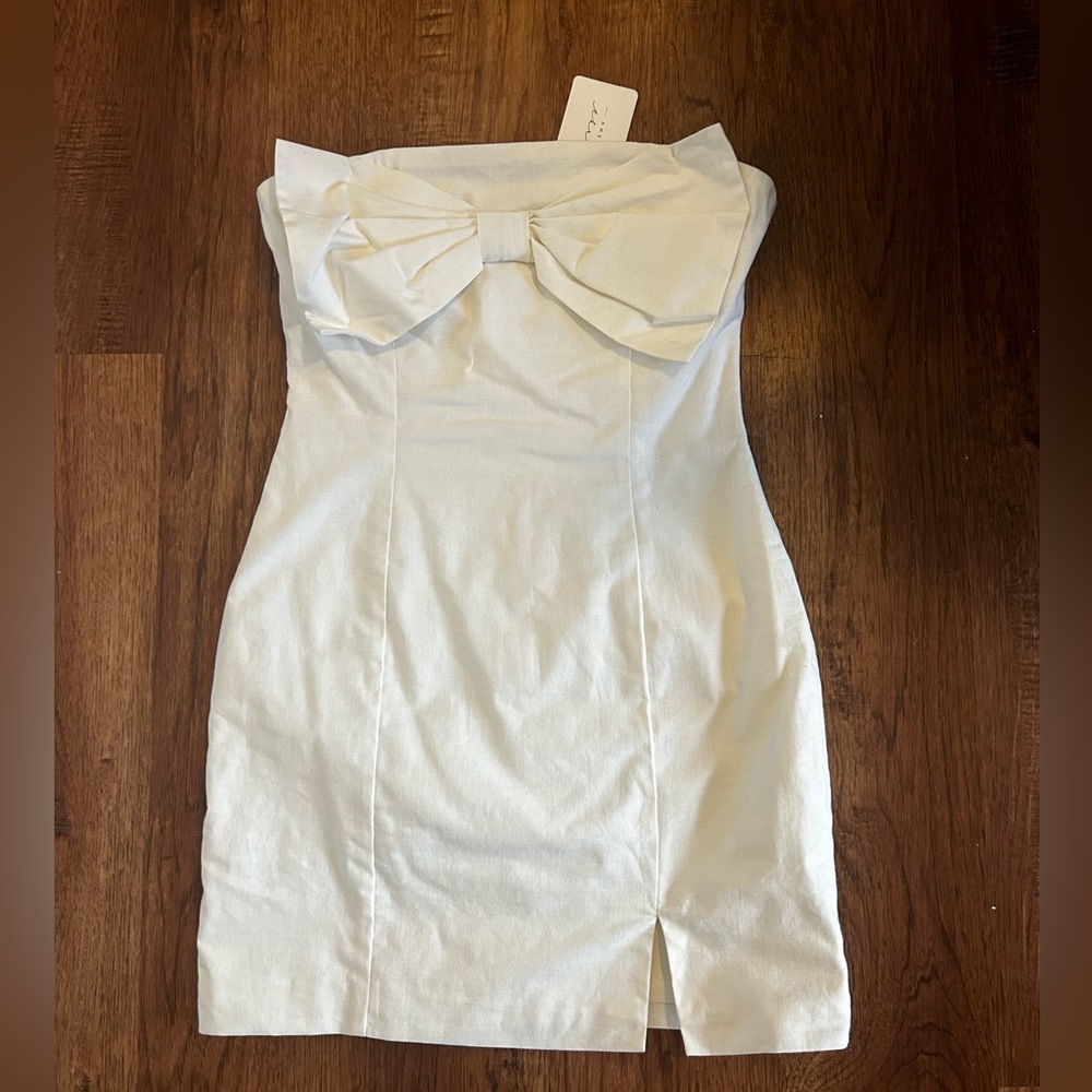 White Bow Mini Dress - SIZE MEDIUM NWT from American threads